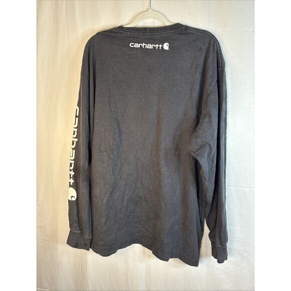 Men’s Carhartt Black Long Sleeve T Shirt Size Large Original Fit Preowned - Picture 4 of 10
